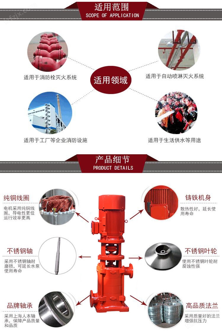 厂家批发XBD-DL立式多级消防泵组消防工程项目用单吸消火栓喷淋泵示例图12